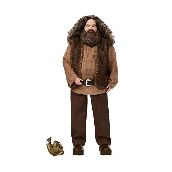 Harry Potter poupée articulée Rubeus Hagrid avec chemise, gilet, ceinture et accessoire dragon, à collectionner, jouet pour e