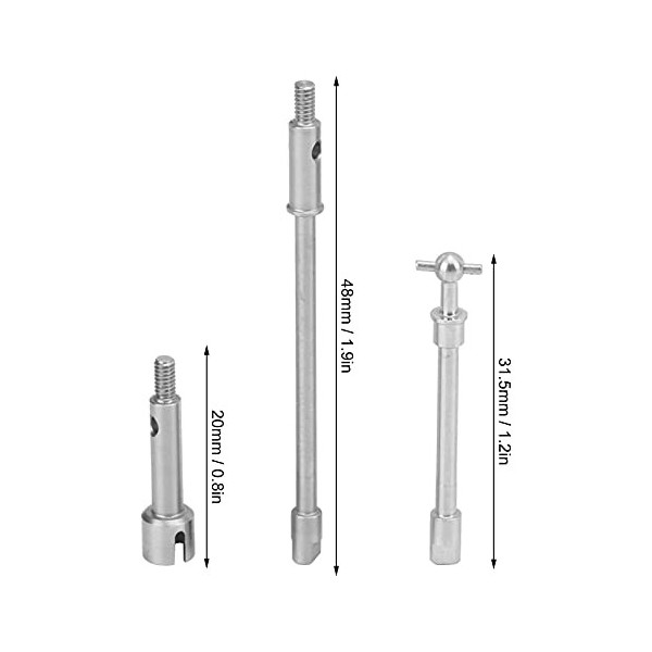 Shanrya Ensemble darbre dentraînement RC, Ensemble darbre dentraînement en Acier Inoxydable RC pour Voitures 1/24 Rc pour