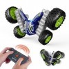 EYLM Voiture Telecommandé Enfant, 4WD RC Stunt Car 2.4GHZ Voiture Radiocommandée avec Rotation à 360° et Lumière LED pour Enf