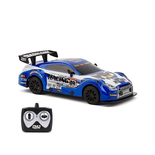 CMJ RC CARS Road Rebel Green Machine Voiture de course télécommandée à grande vitesse à léchelle 1:24, un plaisir passionnan