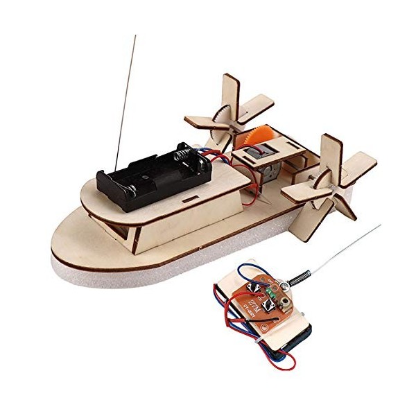 Harvey Kit de bateau à voile en bois, modèle de bateau à monter soi-même avec télécommande, jouet éducatif pour enfants