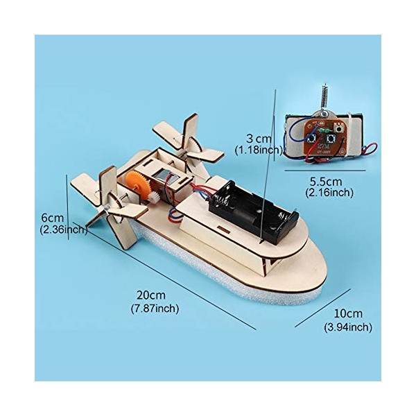 Harvey Kit de bateau à voile en bois, modèle de bateau à monter soi-même avec télécommande, jouet éducatif pour enfants