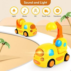 kramow Jouet Garçon 2 Ans,Voiture Enfant Jouet Enfant 3 Ans Garçon,Voiture Télécommandée,RC Camion,Lumière et Musique