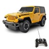 MONDO Motors, Jeep Wrangler JL, Modèle à léchelle 1 : 24, jusquà 8 km/h de Vitesse, Auto Jouet pour Enfants 63615 Jaune/Rou