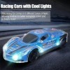 Jouet de voiture télécommandé pour enfant Avec télécommande 2,4 GHz Simulation voiture de course avec clignotants LED colorés