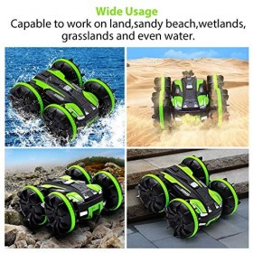 Jouet pour enfants de 5 à 10 ans - Voiture télécommandée Amphibien RC pour enfants - Télécommande 2,4 GHz - Rotation à 360 ° 
