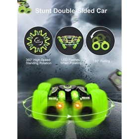 BlueFire RC Voiture Telecommandé,4WD Stunt Car Radiocommandée Rotation à 360 Degrés avec LED Lumière, 2.4GHz Scale Course Véh
