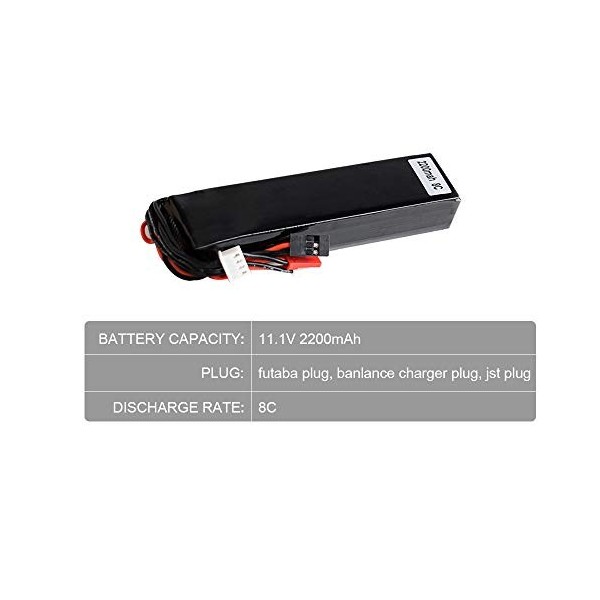 Goolsky Batterie 11,1V 2200mAh 8C Lipo pour Télécommande RADIOLINK AT9 AT10 WFLY Walkera Flysky TH9X