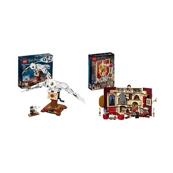 LEGO 75979 Harry Potter Hedwige: Maquette Collector avec Ailes Articulées & 76409 Harry Potter Le Blason de la Maison Gryffon