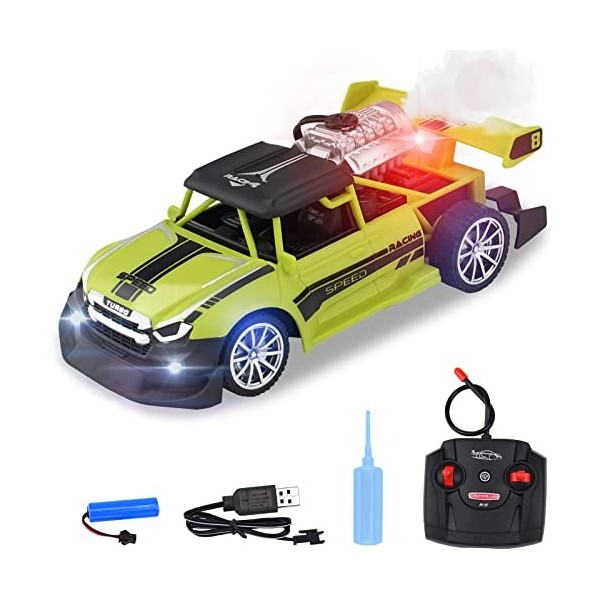 Vomméry Jet Spray Voiture Télécommandée pour les enfants, Jouet de véhicule télécommandé avec dispositif de pulvérisation à j