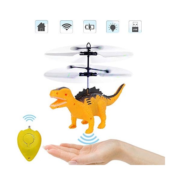 Senhui Balle volante, hélicoptère à distance et jouet dinosaure hélicoptère télécommandé avec mini jouets dragon contrôlés pa