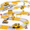 Vubkkty Lot de 245 Jouets de Construction pour Pistes de Course - Contient des excavatrices, Bulldozer, Chargeur, 2 Voitures 