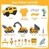 Vubkkty Lot de 245 Jouets de Construction pour Pistes de Course - Contient des excavatrices, Bulldozer, Chargeur, 2 Voitures 