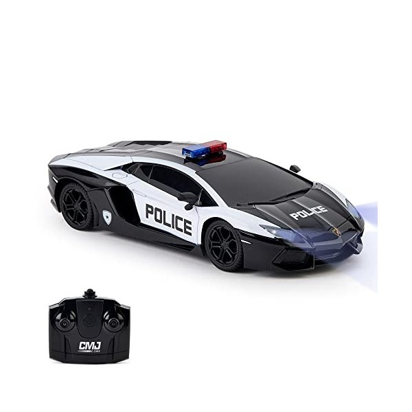 Lamborghini Aventador - Télécommande sous Licence Officielle pour Enfants avec Feux de Travail, Modèle RC pour Voiture 1:24, 