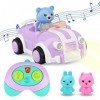 AmyBenton Voiture Télécommande avec Musique et Lumière - Voiture Radiocommandée Enfant 2 3 4 5 Ans avec Petite Télécommande p