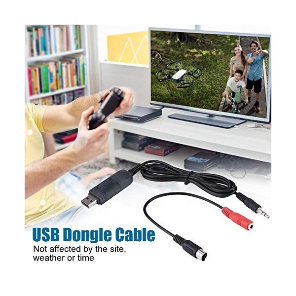 Jadpes Câble de simulateur RC, Jeu de câbles de clé USB pour 22 en 1 émetteur de télécommande pour simulateur de vol Quadcopt