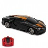 CMJ RC Cars Bugatti Chiron Voiture télécommandée sous Licence Officielle Échelle 1:24 Phares de Travail 2.4Ghz Noir/Orange 