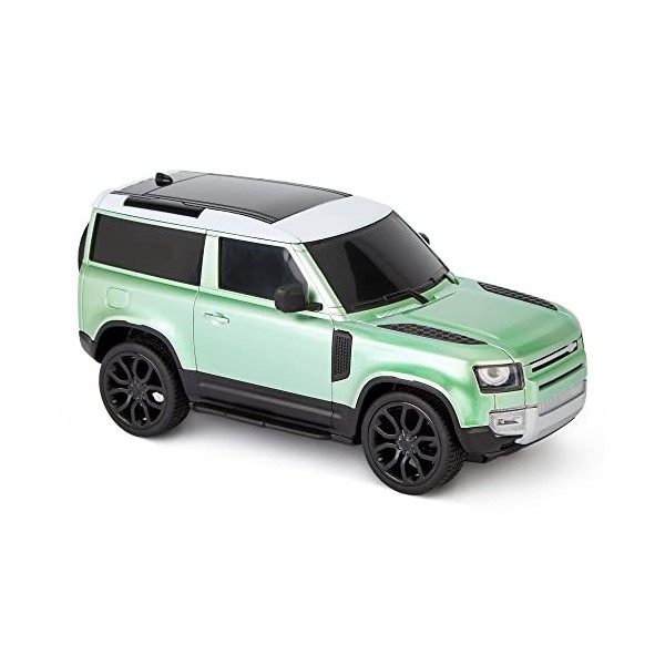 CMJ RC Cars Land Rover Defender Voiture télécommandée sous Licence Officielle 1:24 avec lumières LED fonctionnelles, Supercar