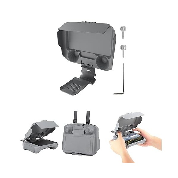 Fututech 2 en 1 Pare-Soleil Réglable pour DJI Air 3 RC 2 Mini 3 Pro RC Housse Etui de Protection pour DJI RC/RC 2 Télécommand