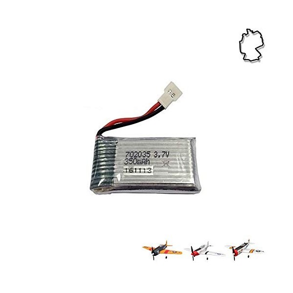 Himoto HSP Batterie de rechange originale 350 mAh 3,7 V pour avion radiocommandé Tian Sheng TS866-A, TS866-B, TS866-C, Cessna