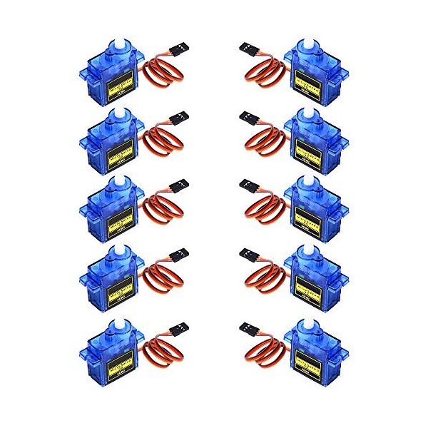 owootecc 10PCS Servo Moteur SG90 9G RC Robot pour Hélicoptère Avion Bateau Robots 10pcs SG90 