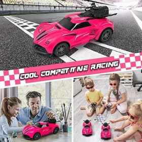 Vatos Radio Télécommande Voitures - Filles Spray RC Voiture Jouet | Mini Voiture de Sport de Course Rouge Prune avec lumière 