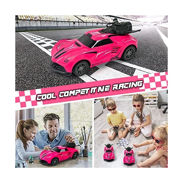 Vatos Radio Télécommande Voitures - Filles Spray RC Voiture Jouet | Mini Voiture de Sport de Course Rouge Prune avec lumière 