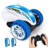 ThinkMax Voiture de Course télécommandée 2,4 GHz - Rotation à 360° - avec 2 Piles-Cadeaux de Noël pour Les Enfants-Bleu