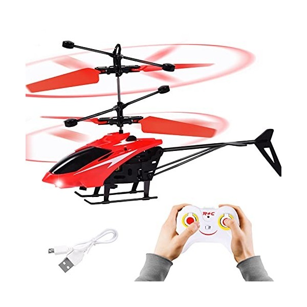 FORMIZON Mini Hélicoptère RC, Hélicoptère télécommandé RC Enfants, Jouet Volant Helico avec LED Light, Rechargeable Rc Volant