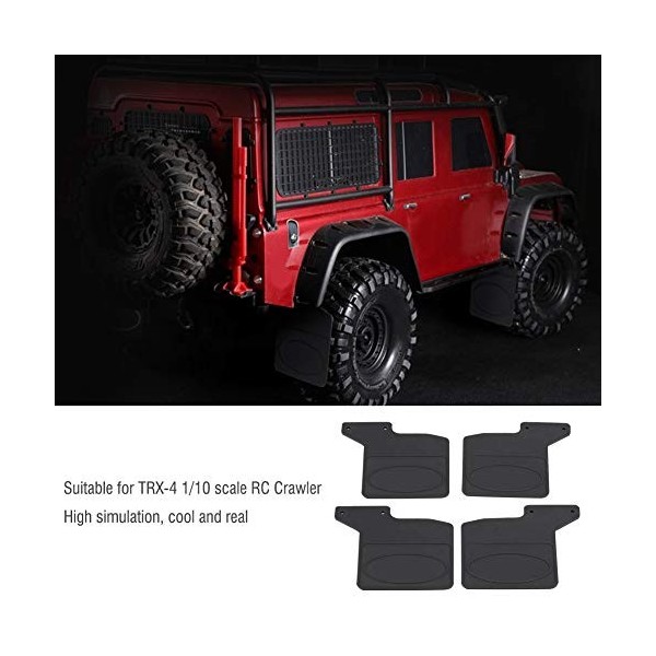 RC Crawler Accessoires 1 10, Pièce de Voiture télécommandée Fender Mud Flaps TRX-4 Defender Mud Flaps pour TRX-4 1/10 Scale R