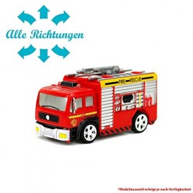 Mini camion de pompier télécommandé RC à léchelle 1:58 avec effets déclairage, batterie intégrée, câble de charge et téléco