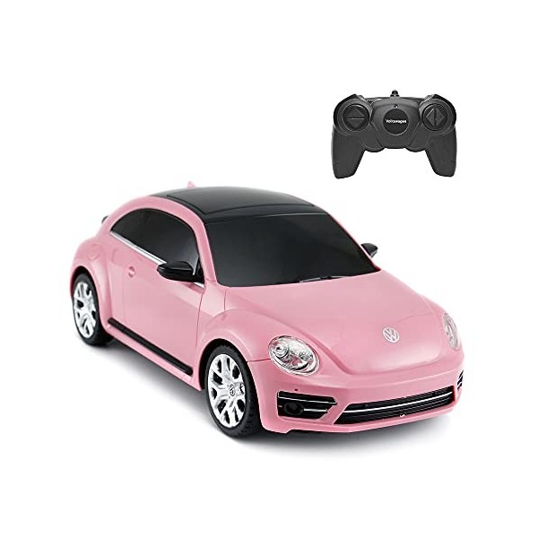 RASTAR – Voiture télécommandée Coccinelle Volkswagen échelle 1:24 pour enfant, rose