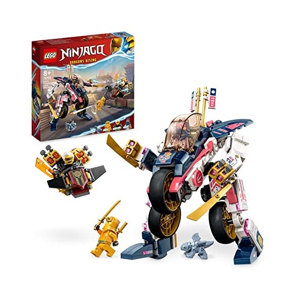 LEGO 71792 Ninjago Le Robot Bolide Transformable de Sora, Set avec Figurine à Transformer en Moto, Jouet de Ninja pour Enfant