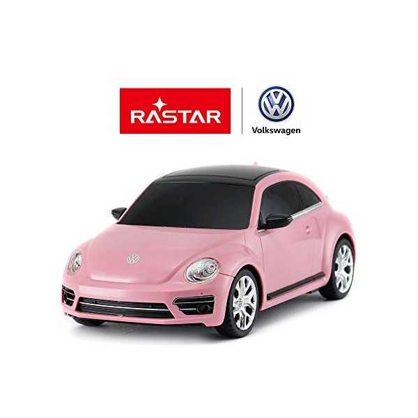 RASTAR – Voiture télécommandée Coccinelle Volkswagen échelle 1:24 pour enfant, rose