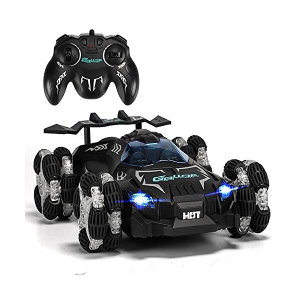 BMSARE Voiture Telecommandé pour Enfants, 2,4GHz RC Car avec Lumière LED, Rotation 360° Spray Dérive Voiture avec Batterie Re