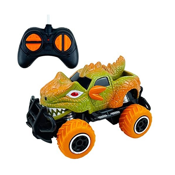 Tcvents Jouets de voiture télécommandée pour garçons de 3, 4, 5, 6, 7 ans, échelle 1:43, camion dinosaure pour enfants de 3 à