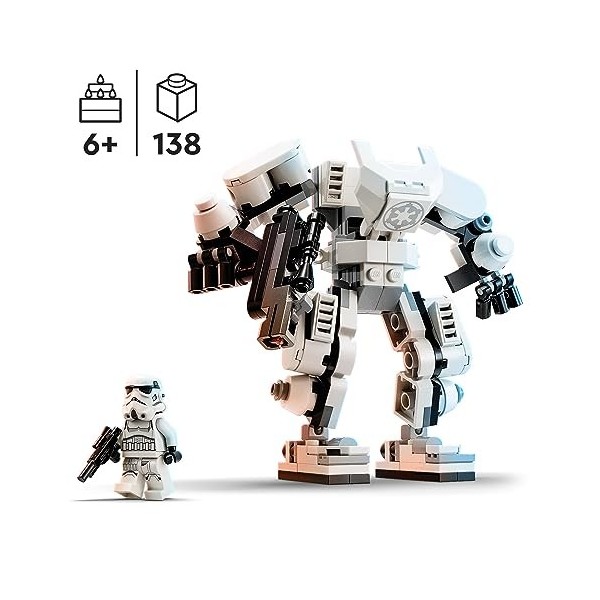 LEGO 75370 Star Wars Le Robot Stormtrooper, Maquette de Figurine à Construire avec Pièces Articulées, Minifigurine et Blaster