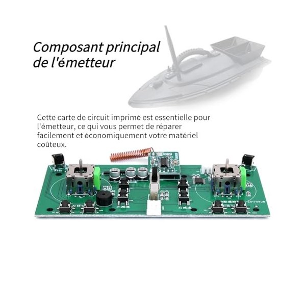 Circuit imprimé de télécommande de bateau en métal pratique Circuit imprimé de télécommande de bateau extérieur pour bateau t