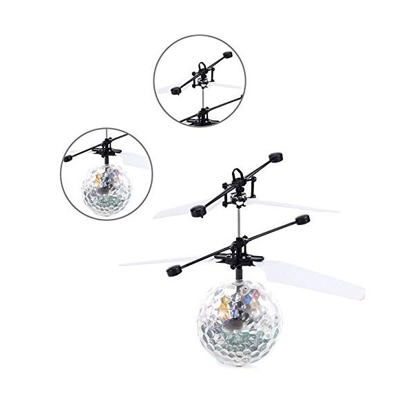 GDZTBS Flying Ball Télécommande Hélicoptère Ball Drone Induction avec LED clignotantes Balle Volant Électrique pour Garçons F