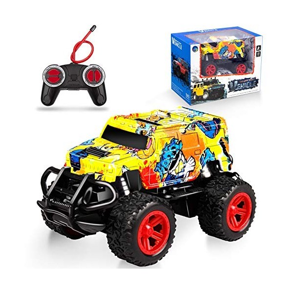 HahaGift Voiture télécommandée pour garçons de 3, 4, 5, 6 ans, Monster Truck télécommandé pour filles, cadeaux danniversaire