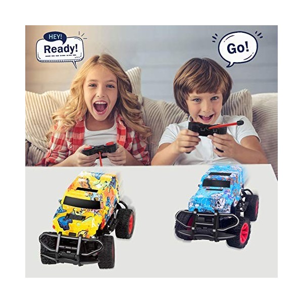 HahaGift Voiture télécommandée pour garçons de 3, 4, 5, 6 ans, Monster Truck télécommandé pour filles, cadeaux danniversaire