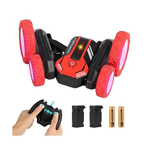 ele ELEOPTION Voiture télécommandée 2,4 GHz RC Stunt Auto 4WD 360° Flip, Offroad RC Voiture Jouet pour Enfants avec 2 Batteri