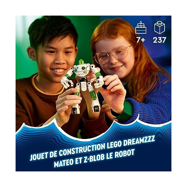 LEGO 71454 DREAMZzz Mateo et Z-Blob Le Robot, Jouet avec Grande Figurine Robot et Minifigurines Jayden et Mateo, Jeu dAventu