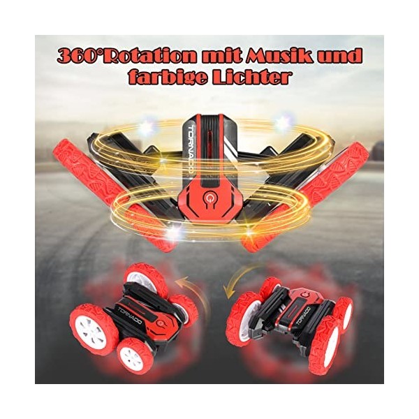 ele ELEOPTION Voiture télécommandée 2,4 GHz RC Stunt Auto 4WD 360° Flip, Offroad RC Voiture Jouet pour Enfants avec 2 Batteri