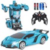 Vubkkty Transformateurs Jouet, Voiture télécommandée, 2,4 GHz, échelle 1:18, Cadeaux danniversaire et de Noël, Cyan