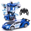 Vubkkty Transformateurs Jouet, Voiture télécommandée, 2,4 GHz, échelle 1:18, Cadeaux danniversaire et de Noël, Cyan