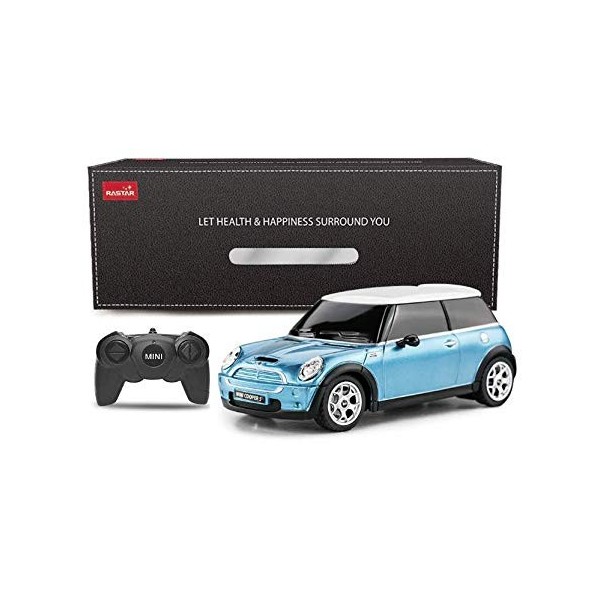 Mini Cooper Remote Radio Controlled Car 1:24 Scale Model Electric Toy R/C - Blue by Rastar