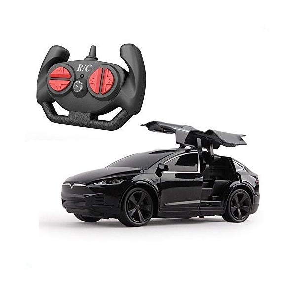 AIOJY 4 canaux Tesla Télécommande Cadeaux Voiture for Enfants, Dynamique Rechargeable 2.4G RC modèle du véhicule Radio Open D