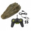 Dilwe 2.4G 4CH Bateau électrique Forme de Crocodile Jouet Simulation télécommande Bateau Enfants Jouet Cadeau Vert Bateau mo