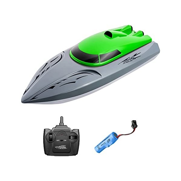 Bateau télécommandé 20 km/h - Bateaux télécommandés pour piscines et lacs - 2,4 GHz - Bateau de vitesse rechargeable à haute 